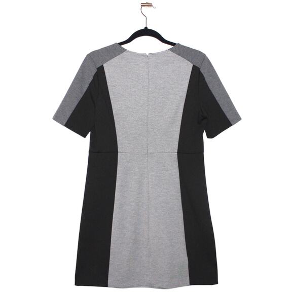 LOFT Color Block Black Grey Mini Dress Petite 8 Medium - Picture 2 of 4